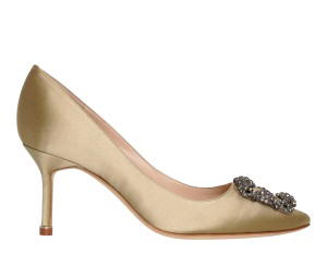 Buy Manolo Blahnik Hangisi 70 Sage Satin Pumps Beige (Women's) at Sasom – Authentic and Ready to Ship