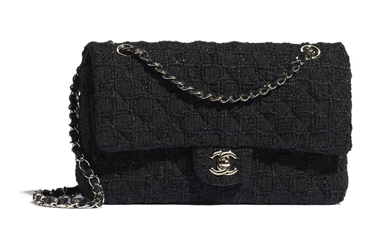 Chanel Chanel Classic Flap CF Tweed Shoulder Bag Crossbody Bag Mini Women's Black