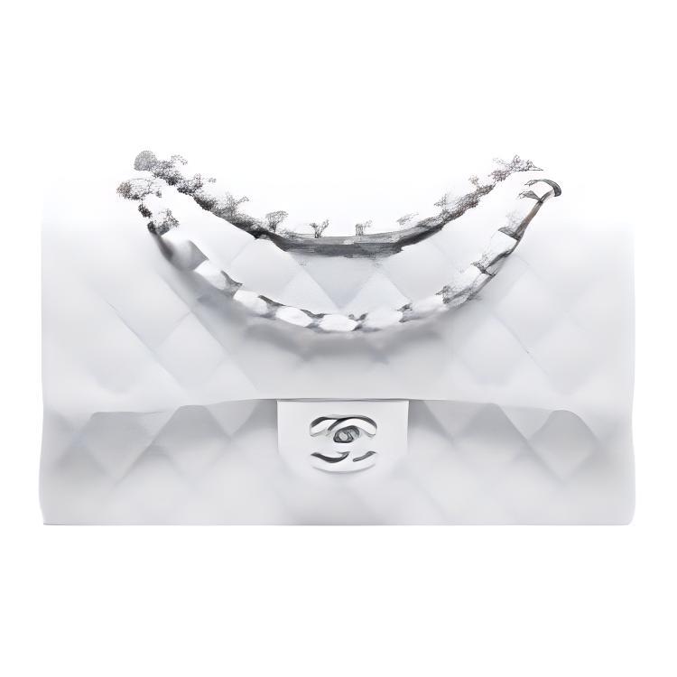 Chanel Chanel Classic Flap CF Calfskin Crossbody Bag Shoulder Bag Women's White