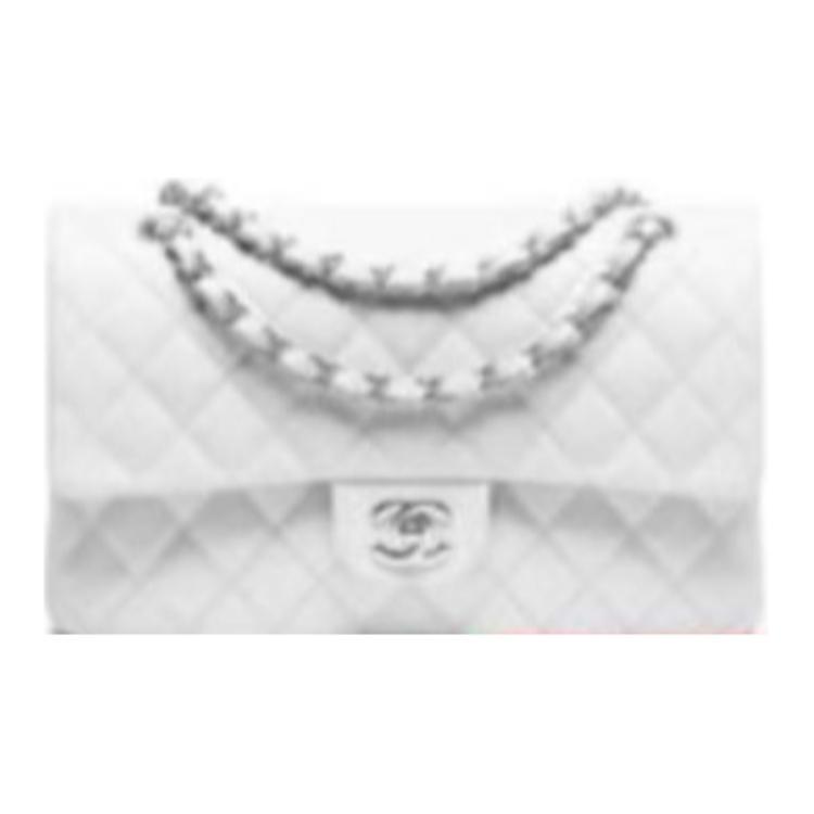 Chanel Chanel Classic Flap CF Calfskin Crossbody Bag Shoulder Bag Women's White