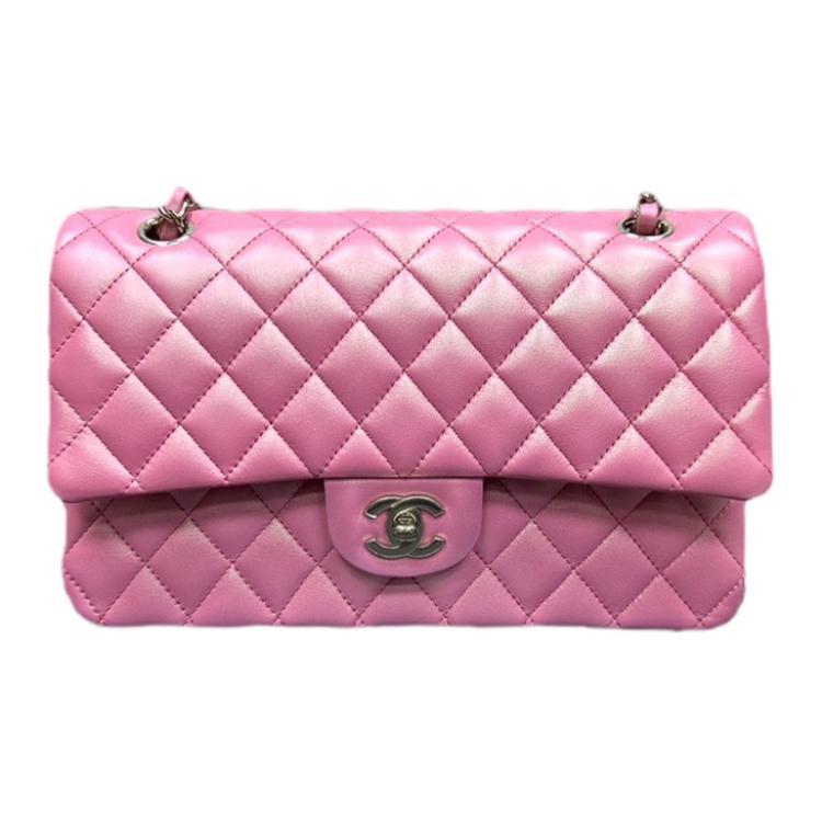 Chanel Chanel Classic Flap CF Calfskin Crossbody Bag Shoulder Bag Medium Size Women's Pink