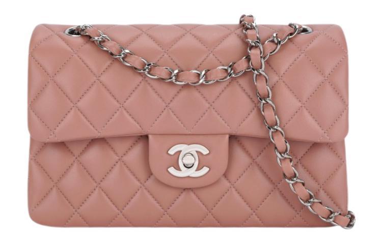 Chanel Chanel Classic Flap CF Lambskin Mouth Cover Bag Crossbody Bag Shoulder Bag Small Size Women's Dark Pink