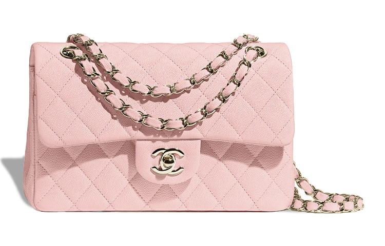Chanel Chanel Classic Flap CF Cow Leather Mouth Cover Bag Crossbody Bag Small Size Women's Pink