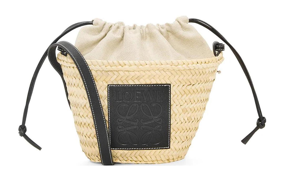 Loewe Loewe Cow Leather Bucket Bags Crossbody Bag, Shoulder Bag Women's Natural & Black