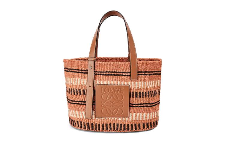 Loewe Loewe Anagram Straw Woven Vacation Bag, Handbag, Shoulder Bag Women's Brown
