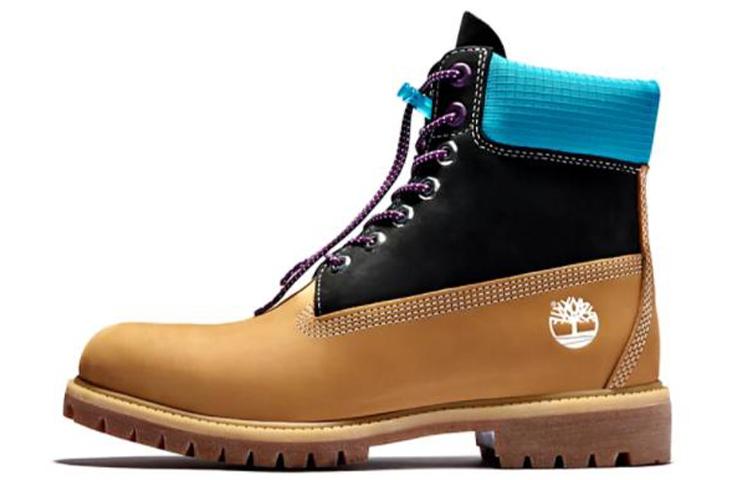Timberland Timberland Premium 6 Inch Waterproof Boots 'Wheat Nubuck With Black And Blue Collar'