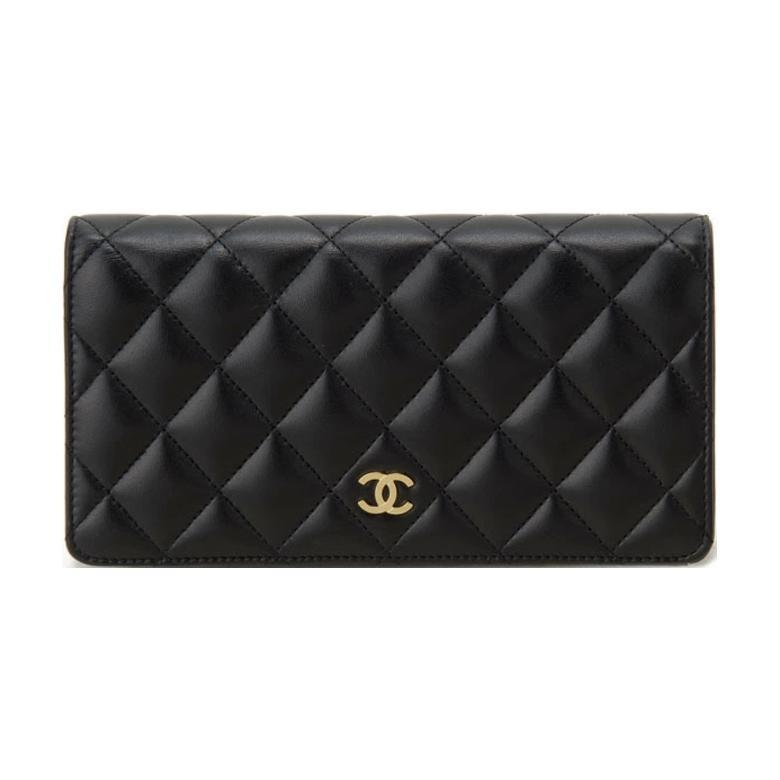 Chanel Chanel Classic Flap CF Sheepskin Wallet Unisex Black