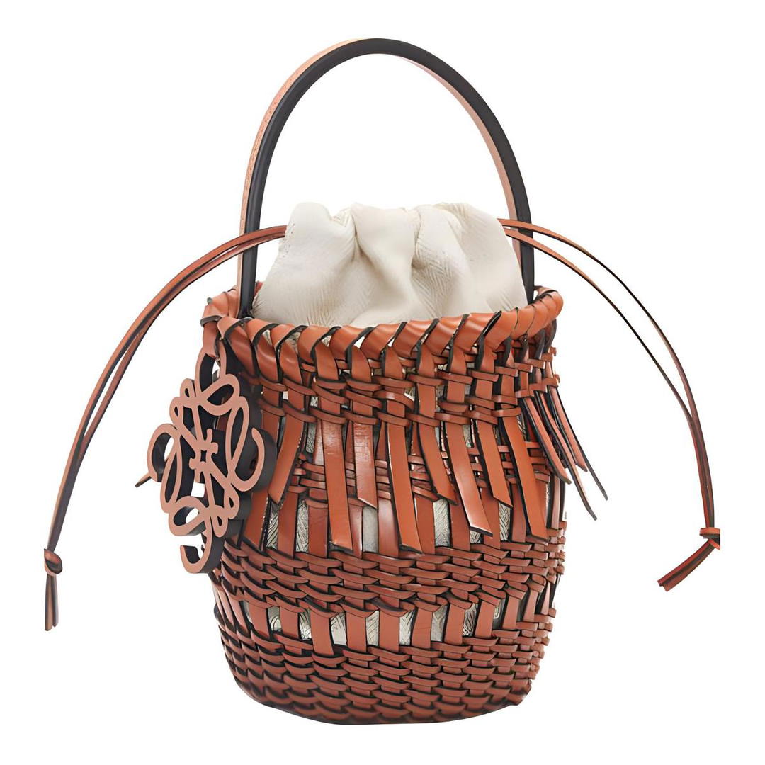 Loewe Loewe Leather Bucket Bags Crossbody One Shoulder Handbags Women's Brown