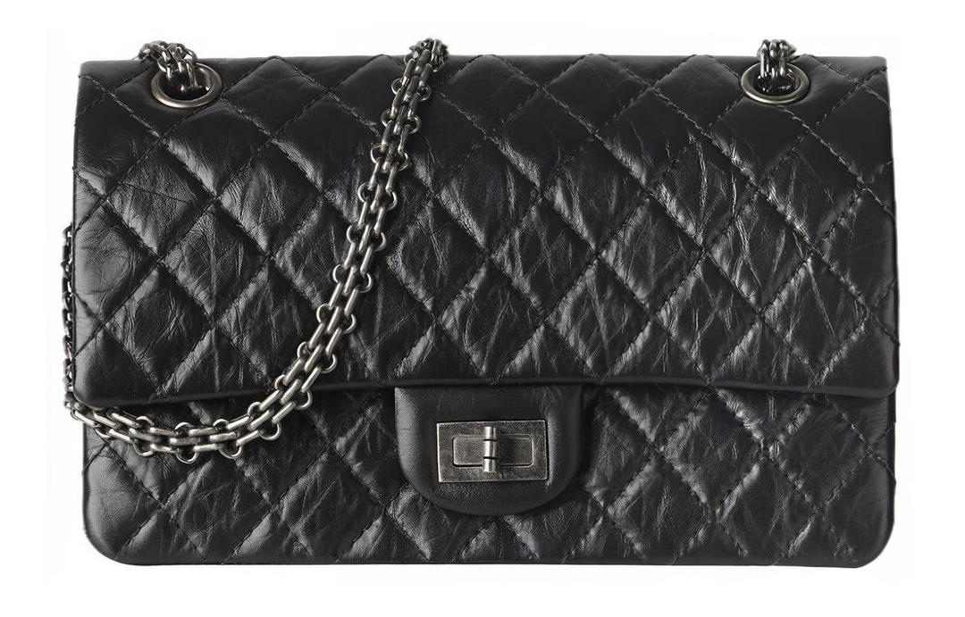 Chanel Chanel Calfskin Shoulder Bag Women's Black/Silver