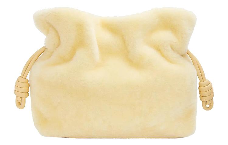 Loewe Loewe Flamenco Shearling Shoulder Bag Crossbody Bag Clutches Regular Women's Vanilla Yellow