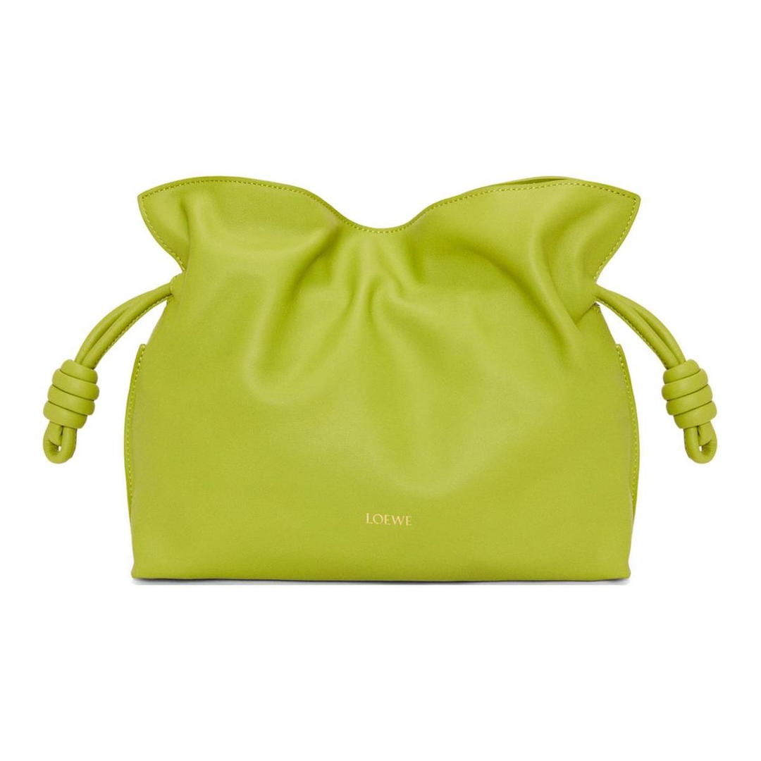 Loewe Loewe Flamenco Napa Calf Leather One Shoulder Crossbody Clutches Medium Size Women's Meadow Green