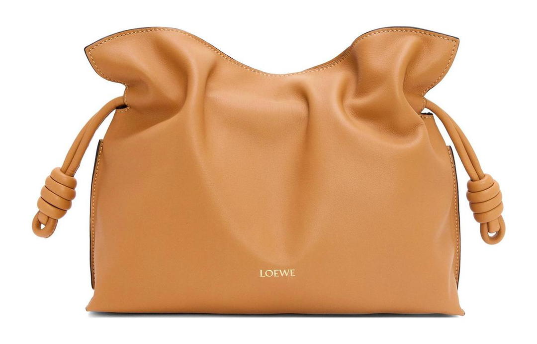 Loewe Loewe Flamenco Napa Calf Leather Clutch Shoulder Bag Women's Desert