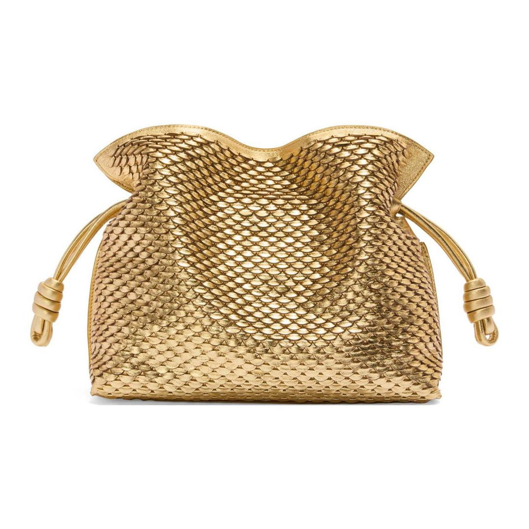 Loewe Loewe Flamenco Lambskin Handheld Shoulder Bag Medium Size Women's Gold