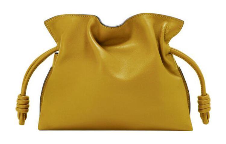 Loewe Loewe Flamenco Nappa Calfskin One Shoulder Crossbody Clutches Mini Women's Yellow