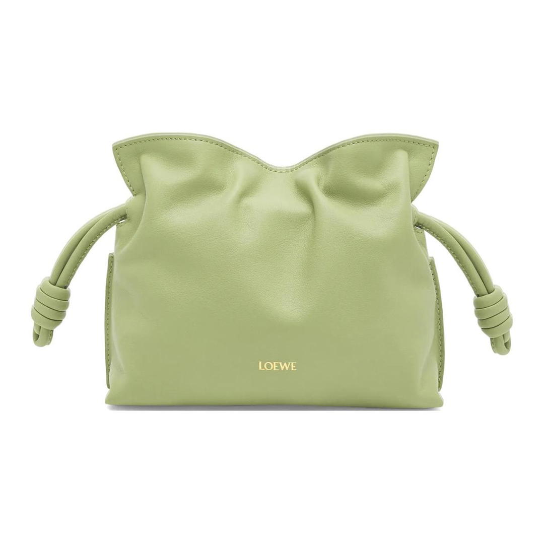 Loewe Loewe Flamenco Nappa Cow Leather One Shoulder Crossbody Clutch Mini Women's Light Pear
