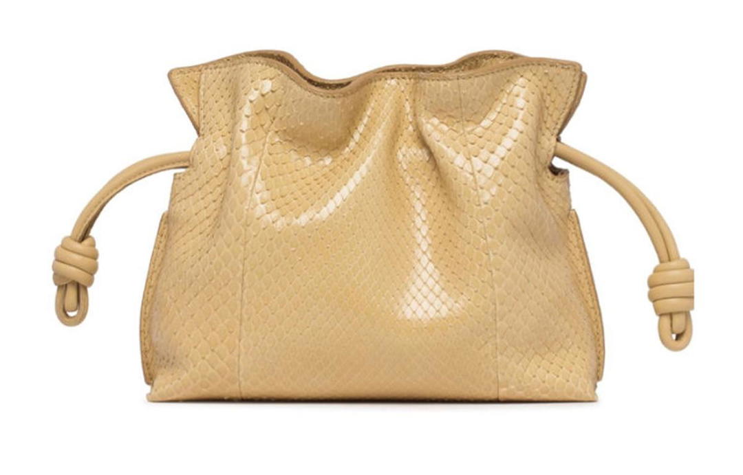 Loewe Loewe Flamenco Leather One Shoulder Crossbody Clutches Women's Light Brown