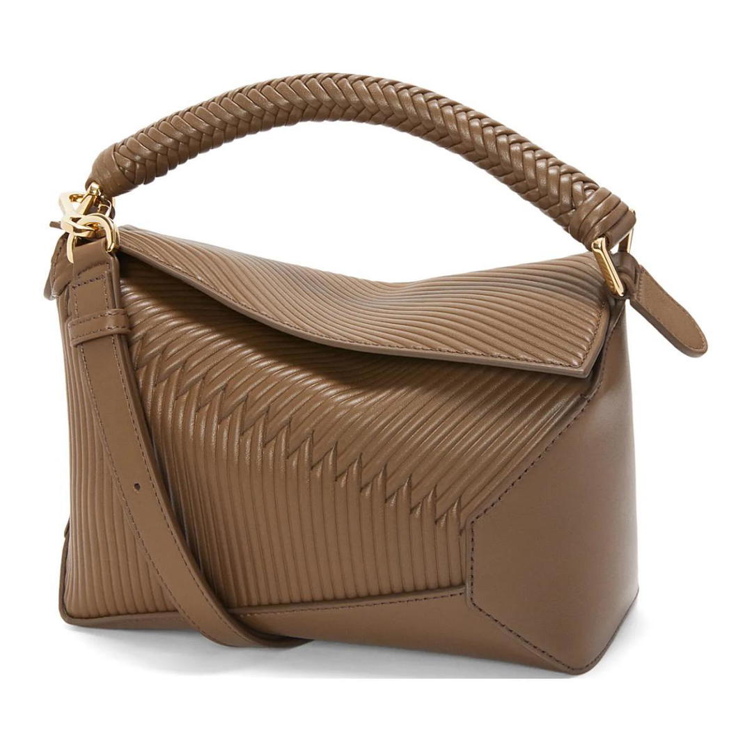 Loewe Loewe Puzzle Cow Leather Shoulder Bag Crossbody Bag Handbag Small Size Women's Moss Green
