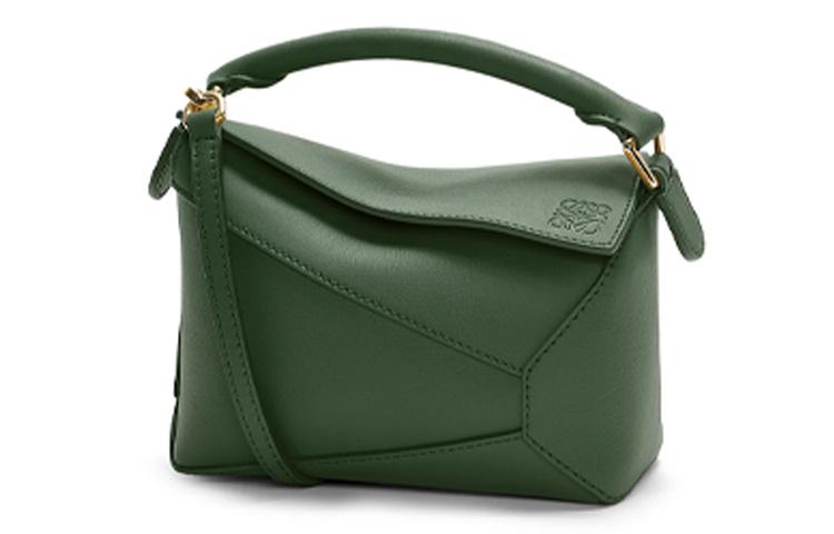 Loewe Loewe Puzzle Cow Leather Handbag Shoulder Bag Crossbody Bag Mini Women's Dark Green