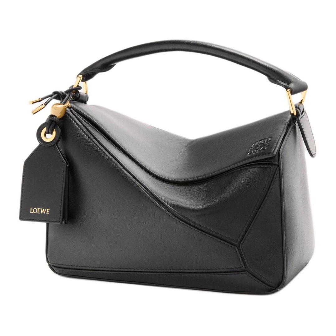 Loewe Loewe Puzzle Napa Lambskin Handbag, Shoulder Bag, Crossbody Bag Small Size Women's Black