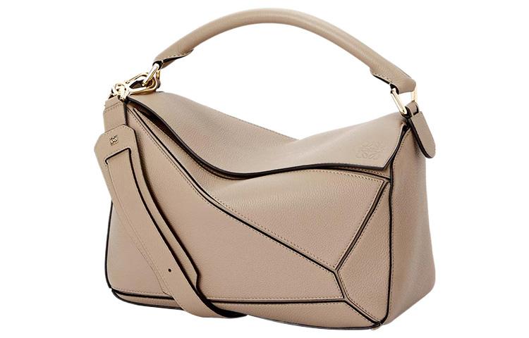 Loewe LOEWE Puzzle Soft Grained Calfskin Puzzle Bag Geometric Bag Handbag Shoulder Bag Crossbody Bag Medium Size Women's Sand