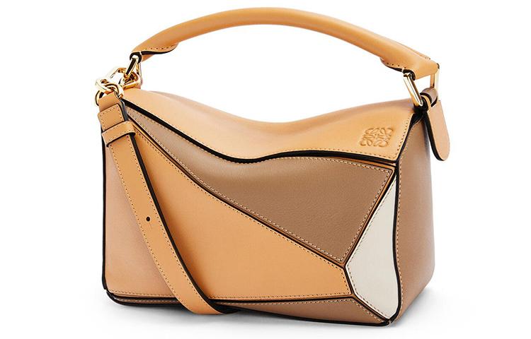 Loewe Loewe Puzzle Calfskin Puzzle Bag Crossbody Bag Shoulder Bag Small Size Women's Warm Sand Brown
