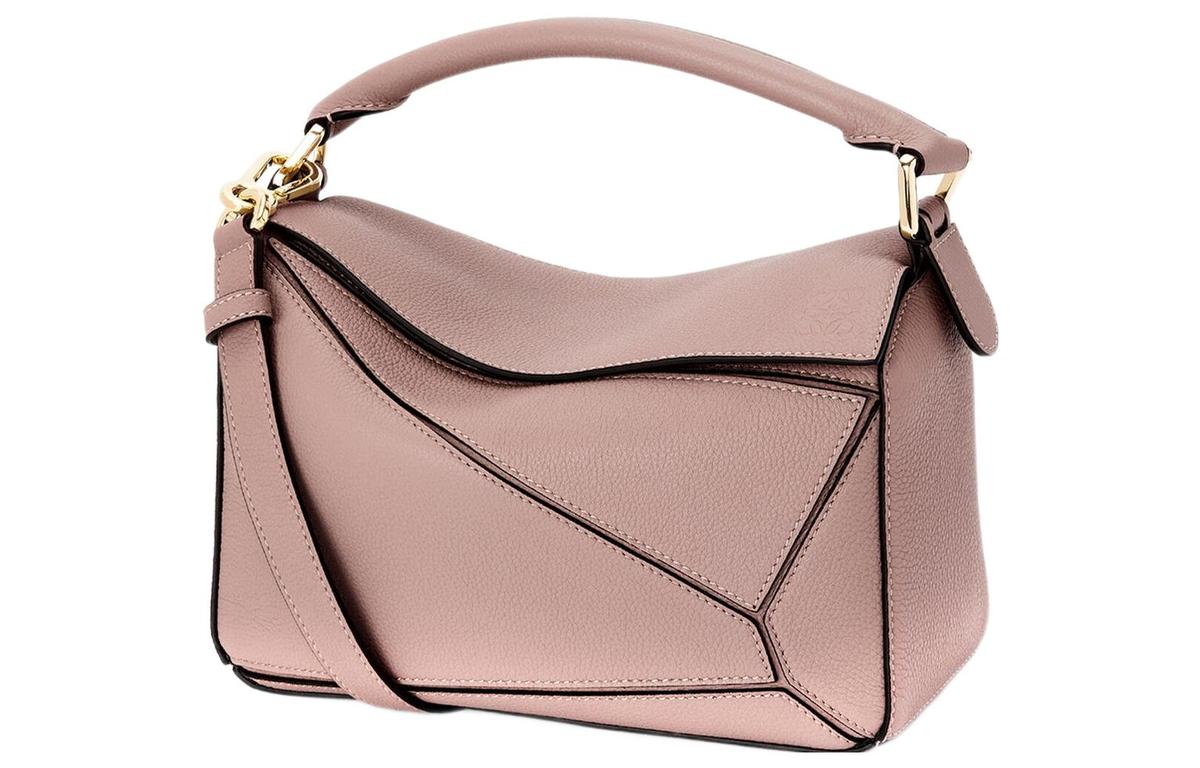Loewe LOEWE Puzzle Soft Grained Calfskin Shoulder Bag Crossbody Bag Handbag Small Size Women's Pink