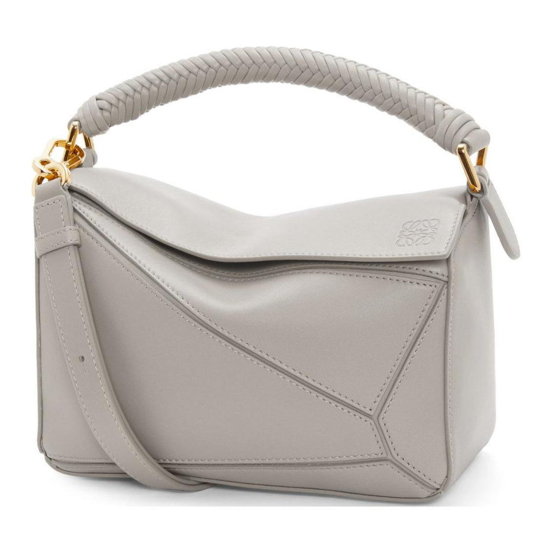 Loewe Loewe Puzzle Soft Calfskin Shoulder Bag, Crossbody Bag, Handbag Small Size Women's Shell Gray