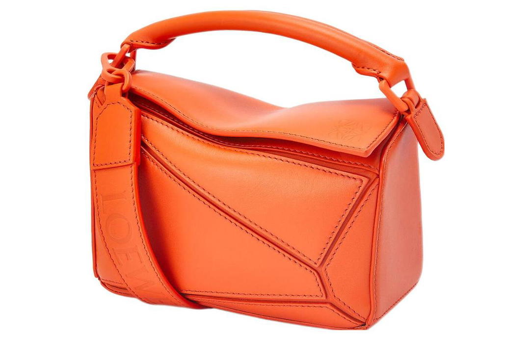 Loewe LOEWE Puzzle Bag In Satin Calfskin Mini Orange