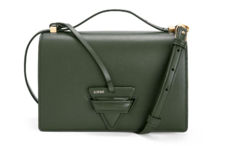 Loewe Loewe Barcelona Silk Calfskin Handbag Shoulder Bag Crossbody Bag Women's Vintage Khaki