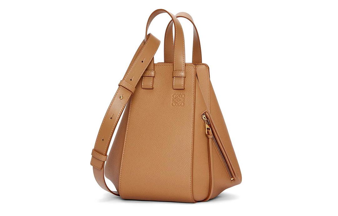 Loewe Loewe Hammock Soft Grained Cow Leather Shoulder Bag Crossbody Bag Handbag Small Size Women's Toffee Color