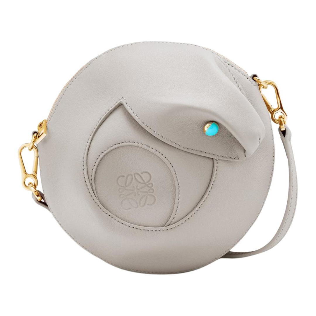 Loewe Loewe Smooth Calf Leather Round Bag Crossbody Bag Women's Shell Gray