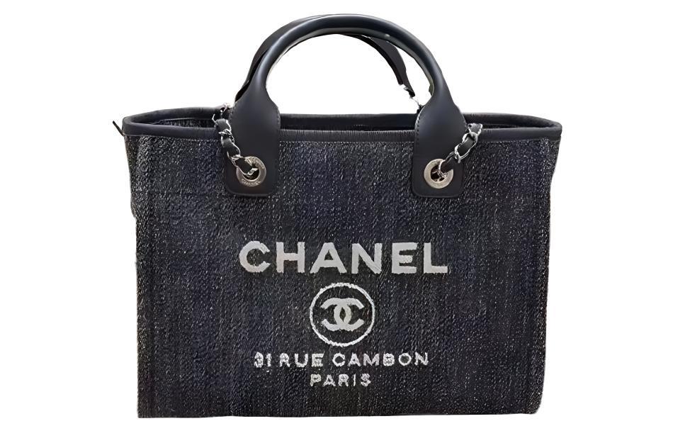 Chanel Chanel 22Bag Denim Beach Bag Tote Bag Shopping Bag Shoulder Bag Crossbody Bag Handbag Large Size Women's Denim