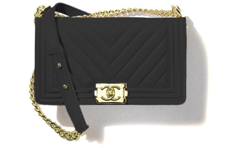 Chanel Chanel LEBOY Smooth Calf Leather Flap Bag Shoulder Bag Crossbody Bag Handbag Medium Size Women's Black