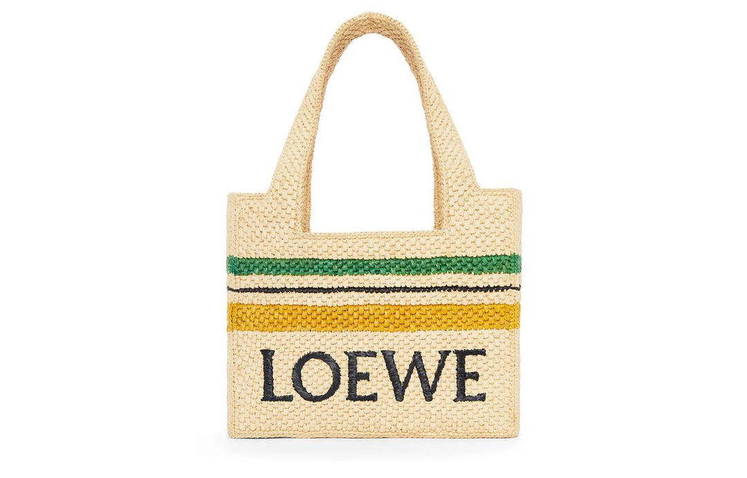 Loewe Loewe Raffia Fiber Tote Bag Shopping Bag Handbag Medium Size Women's Natural