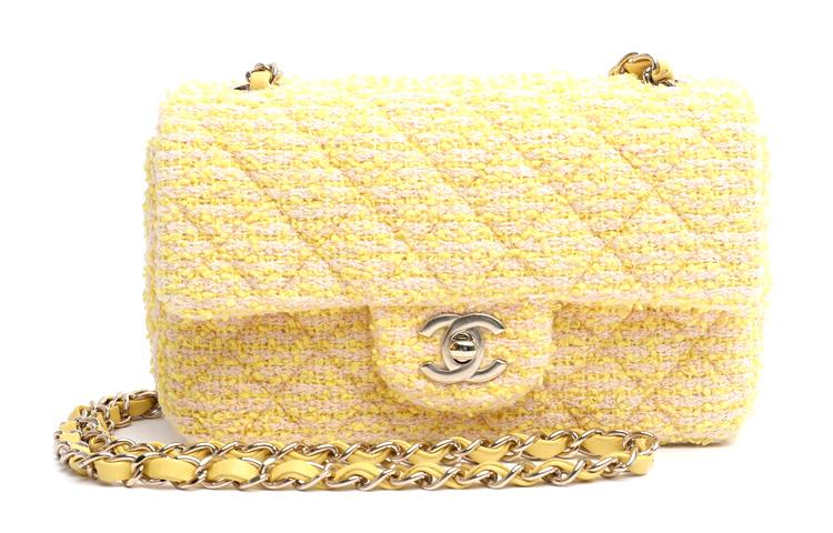 Chanel Chanel Classic Flap CF Tweed Shoulder Bag Crossbody Bag Regular Women's Yellow