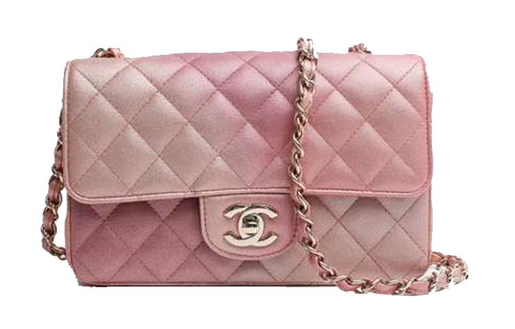 Chanel Chanel Classic Flap CF Litchi Cow Leather Crossbody Bags Shoulder Bags Women's Dazzling Metal Pink
