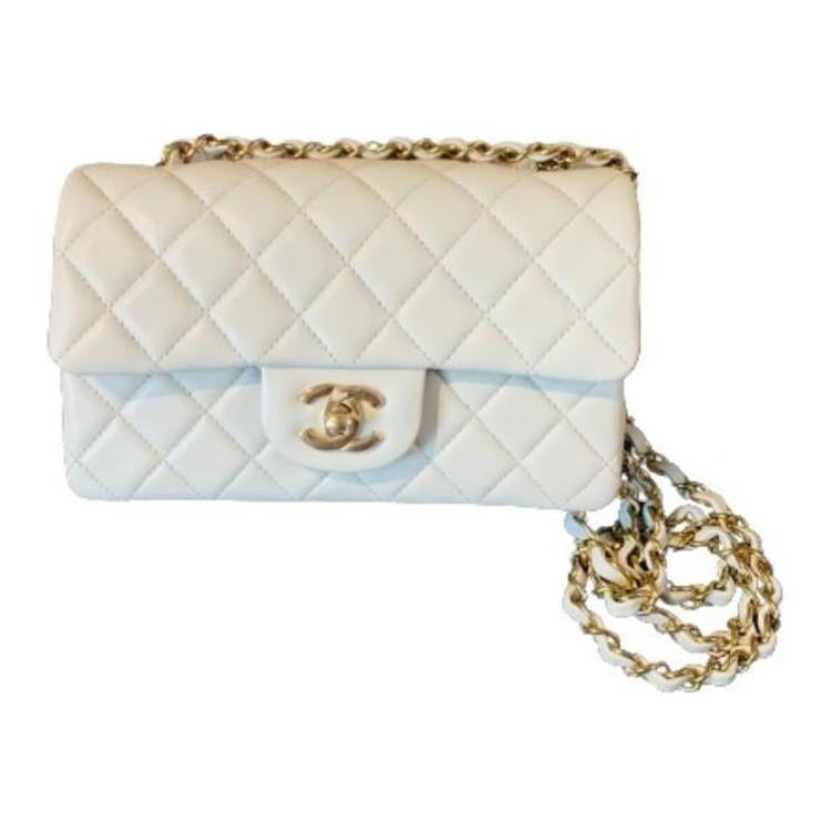 Chanel Chanel Classic Flap CF Lambskin Shoulder Bag Crossbody Bag Mini Women's Light Gray Blue