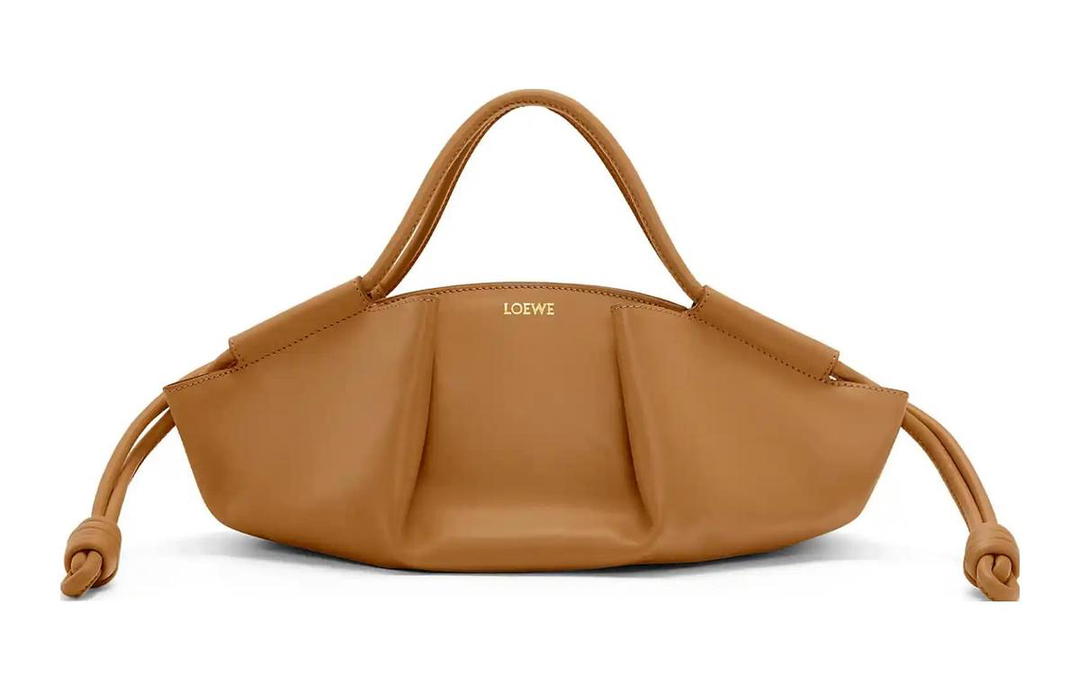 Loewe Loewe Shiny Nappa Cow Leather Dumpling Bag Shoulder Bag Crossbody Bag Handbag Small Size Women's Oak