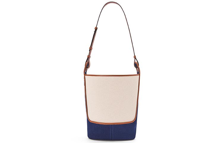Loewe Loewe Canvas With Calfskin Bucket Bag Hobo Bag Shoulder Bag Crossbody Bag Women's Beige/Blue