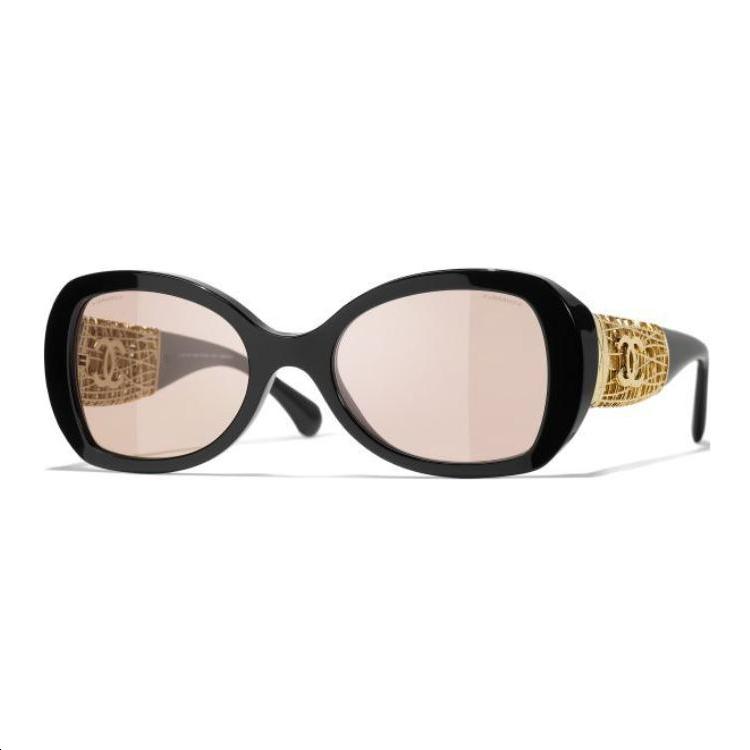 Chanel Chanel Resin Metal Butterfly Sunglasses Unisex Black