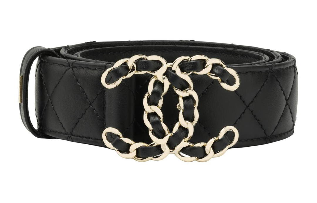 Chanel Chanel Cow Leather Belts Women's Black