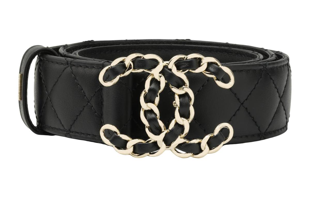 Chanel Chanel Cow Leather Belts Women's Black