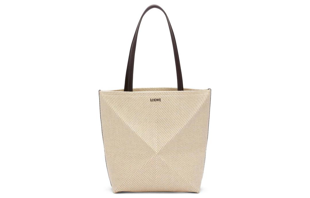 Loewe Loewe Fabric Handbag Unisex Beige & Natural