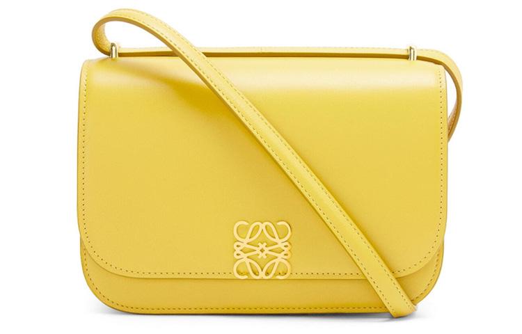 Loewe Loewe Goya Silk Calfskin Handbag Shoulder Bag Crossbody Bag Clutches Small Size Women's Yellow