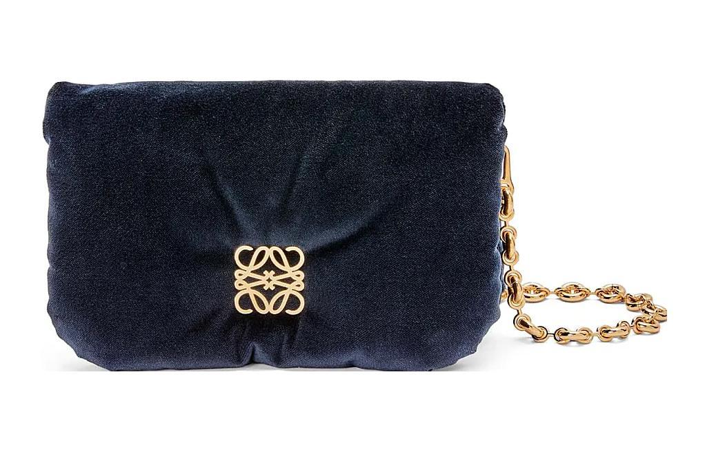 Loewe Loewe Velvet Fabric Crossbody Bag Shoulder Bag Women's Dark Blue