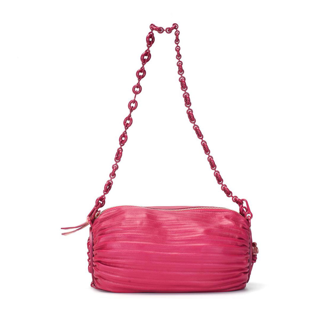 Loewe LOEWE Bracelet Pouch In Pleated Nappa Ruby Red Glaze