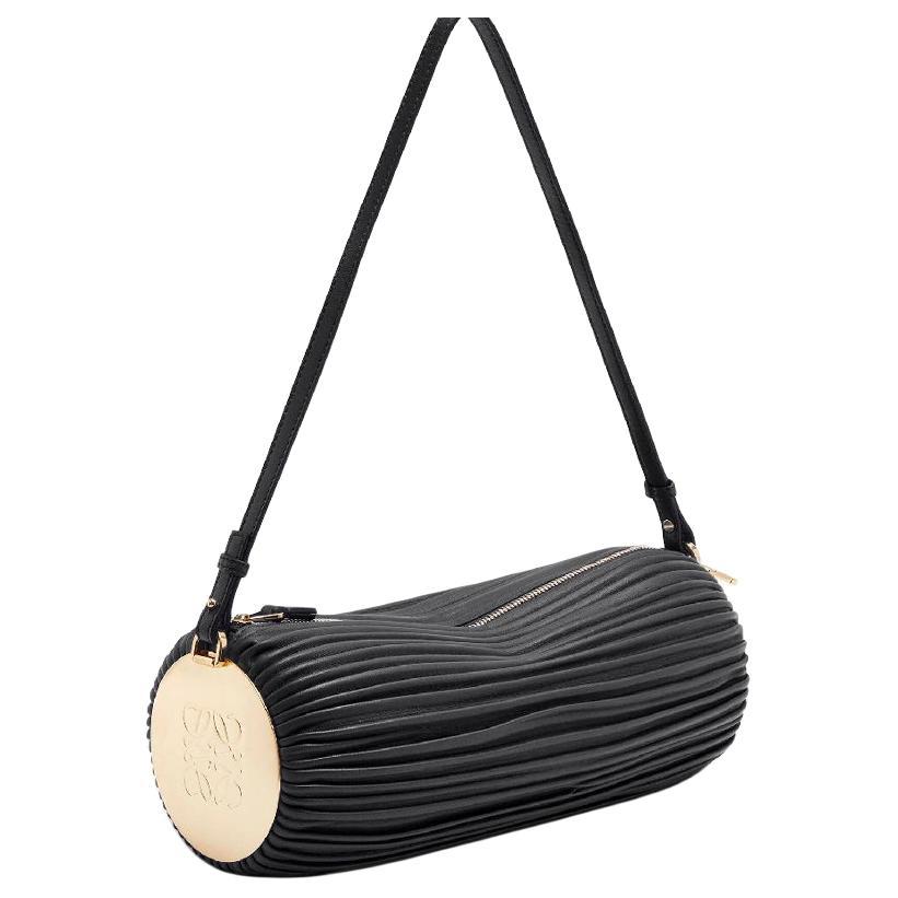 Loewe Loewe Wrinkled Nappa Sheep Leather Portable Crossbody Bag Shoulder Bag Women's Black