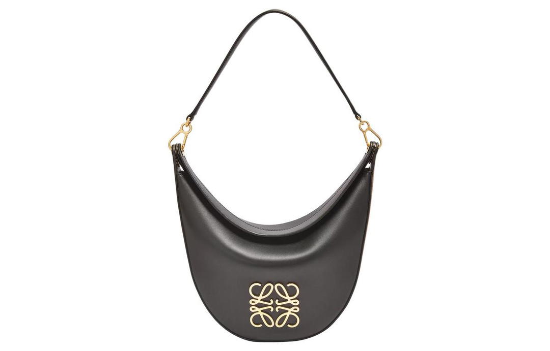 Loewe Loewe Luna Cow Leather Hobo Bag, Handbag, Shoulder Bag Women's Black