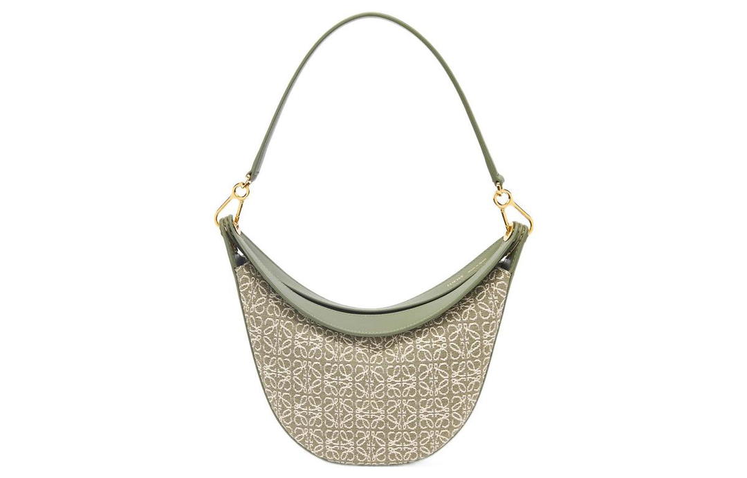 Loewe Loewe Luna Jacquard Cow Leather Hobo Bag Shoulder Bag Women's Green/Avocado Green
