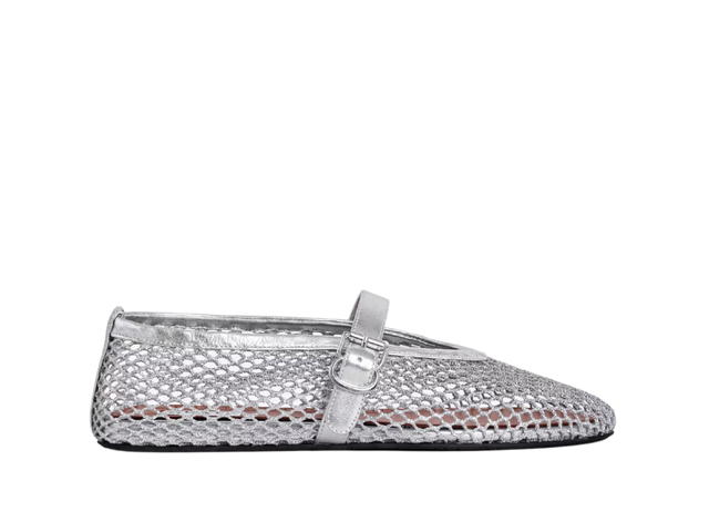 Alaia Alaia Fishnet Ballet Flats Silver (Women'S) - view 1